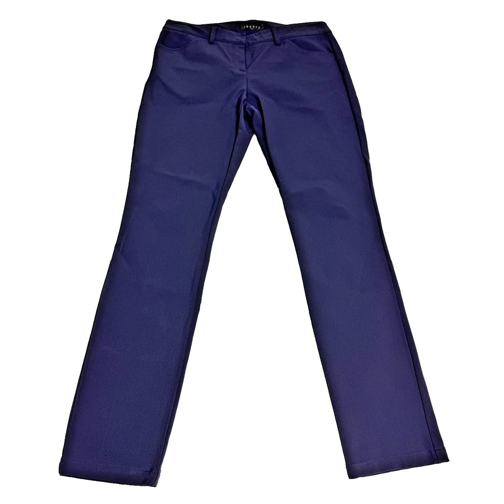 Theory Dantey Mandatory Slim Full Length Trouser Pants Office Navy Blue Sz 8